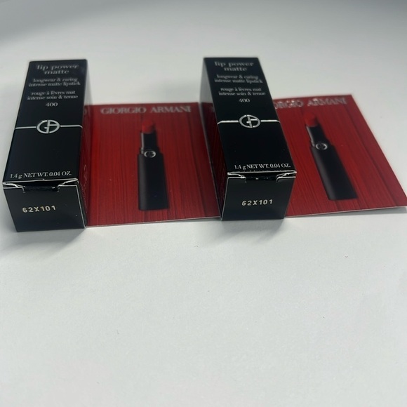 Giorgio Armani Set of 2 Lip Power Matte 400 Long Wear Matte Lipstick Mini - New - Picture 3 of 4